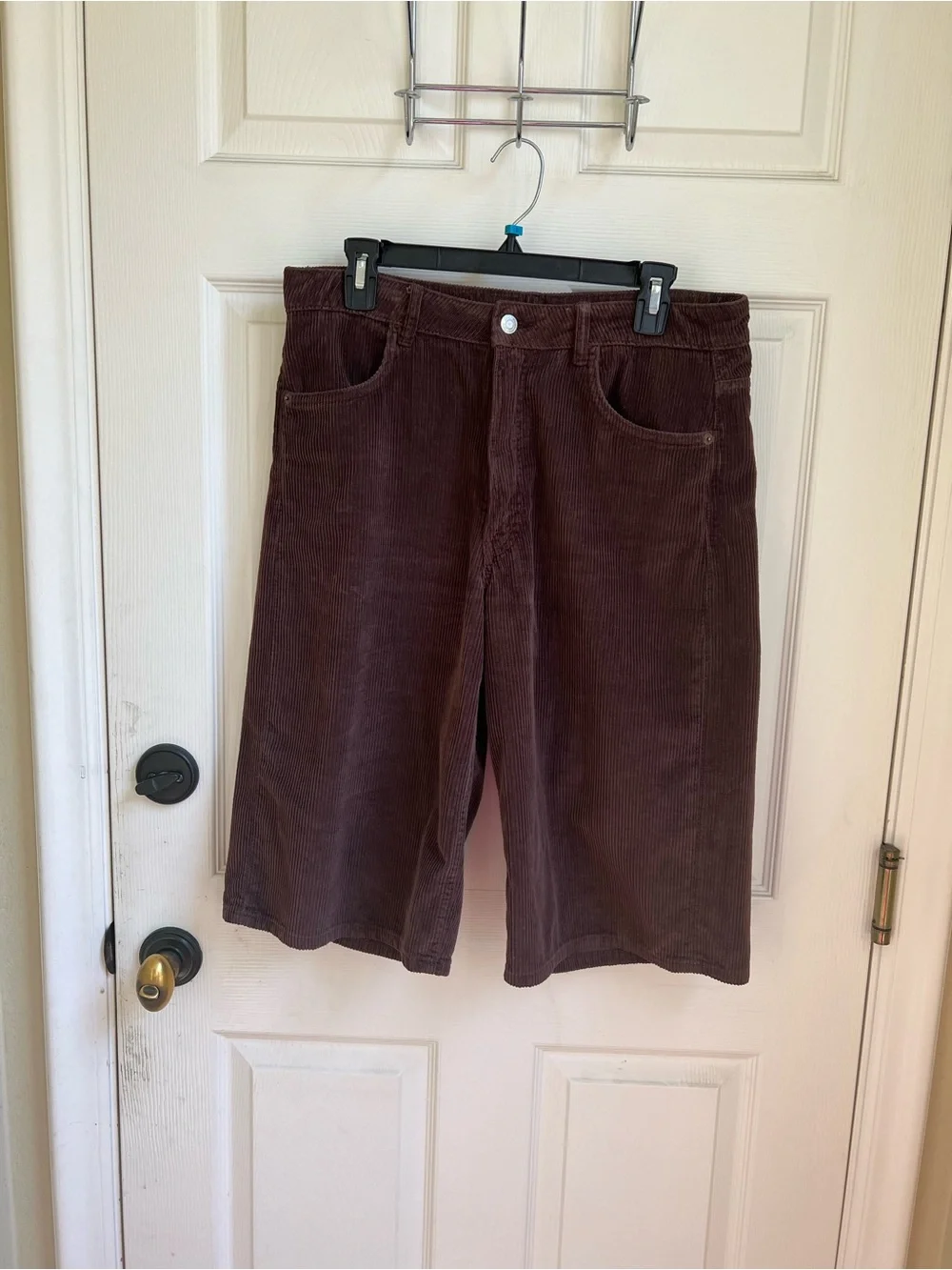 Zara Baggy Corduroy Shorts — Dark Brown